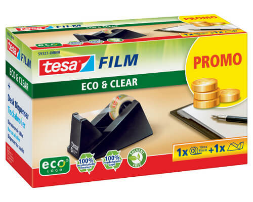 Tesa Tischabroller Schwarz inkl. 1 Rolle Tesafilm